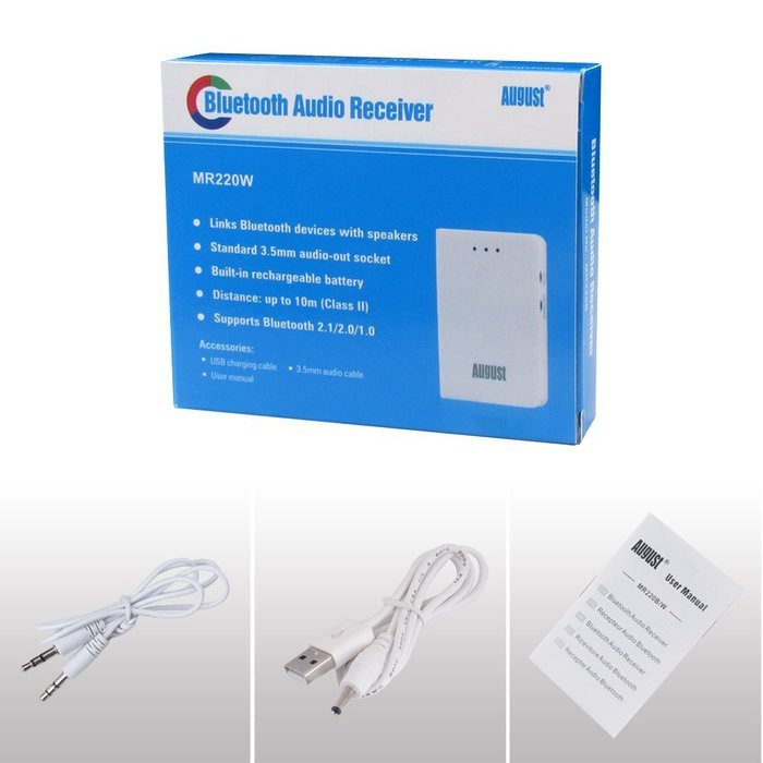 August MR250 Bluetooth Wireless Transmitter - Audio Sender for TV to Bluetooth Headphone - Stream Music from 3.5mm... N36