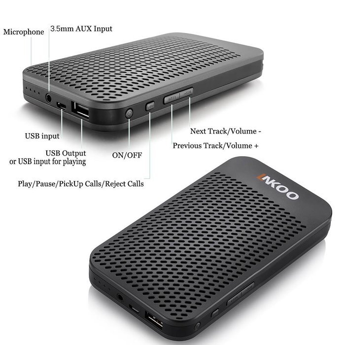 LNKOO Bluetooth Stereo Speakers Portable With 5000mAh Power Bank Function, Wireless Hands Free Support AUX In... N2