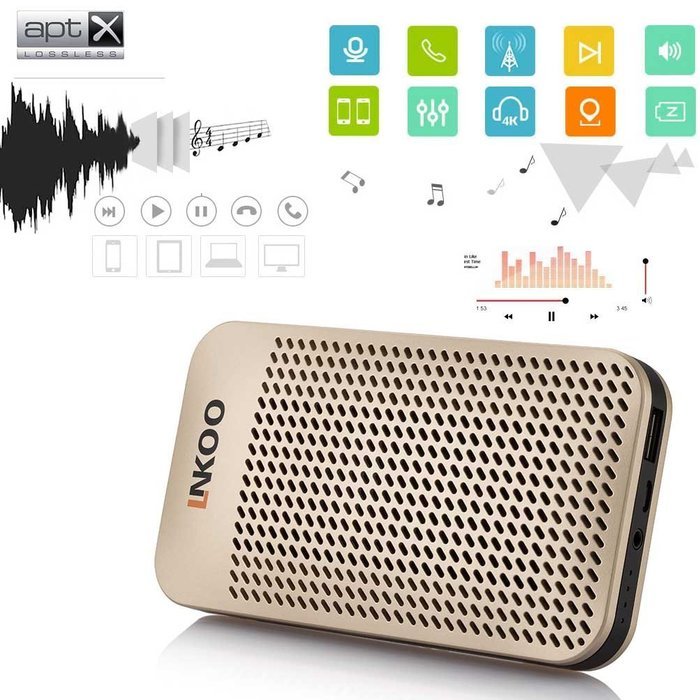 LNKOO Bluetooth Stereo Speakers Portable With 5000mAh Power Bank Function, Wireless Hands Free Support AUX In... N9