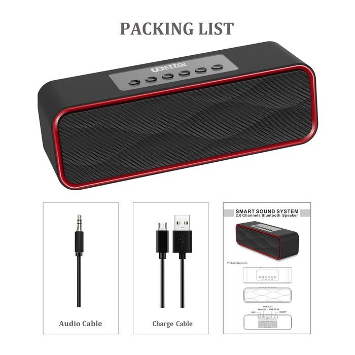 Bluetooth Speaker, Ubetter Audio Duo Portable Wireless Speaker,High-Definition Sound Quality for All Phones and... N13