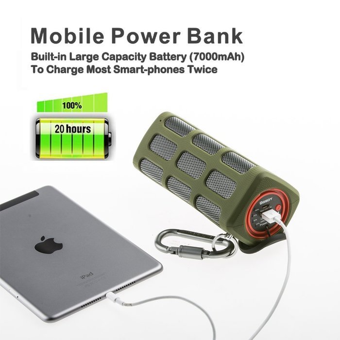 GSWORDY Waterproof Outdoor and Shower Bluetooth Speaker Portable Wireless with 7000mAh Rechargeable Battery and... N3