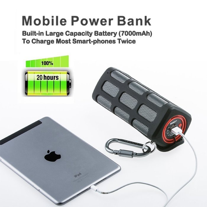 GSWORDY Waterproof Outdoor and Shower Bluetooth Speaker Portable Wireless with 7000mAh Rechargeable Battery and... N9