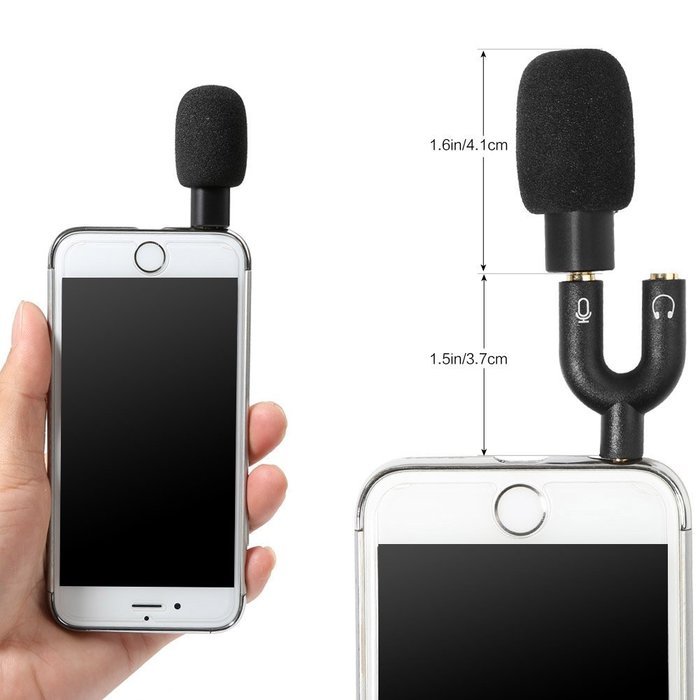 Koolertron Mini Condenser Microphone for Mobile Phone Interviewing Recording Support Plug-and-play for iPhone...