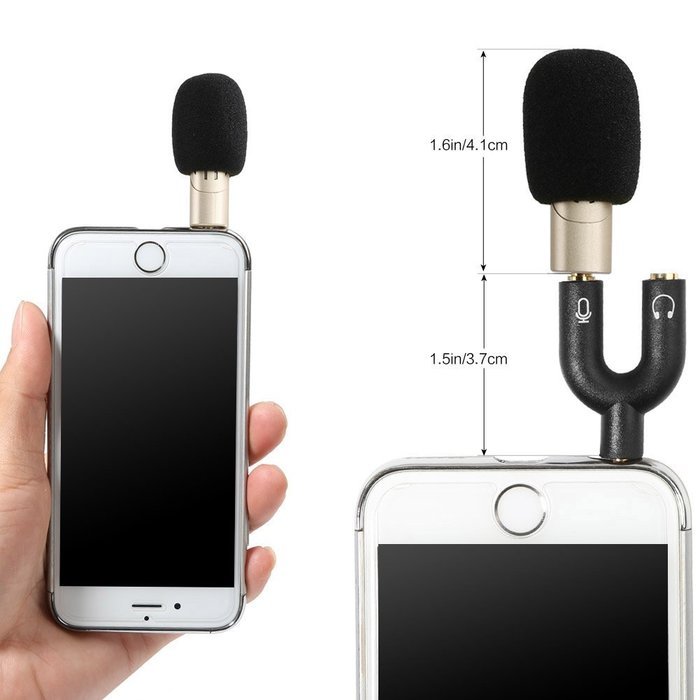 Koolertron Mini Condenser Microphone for Mobile Phone Interviewing Recording Support Plug-and-play for iPhone... N11
