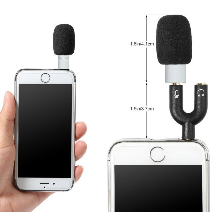 Koolertron Mini Condenser Microphone for Mobile Phone Interviewing Recording Support Plug-and-play for iPhone... N19