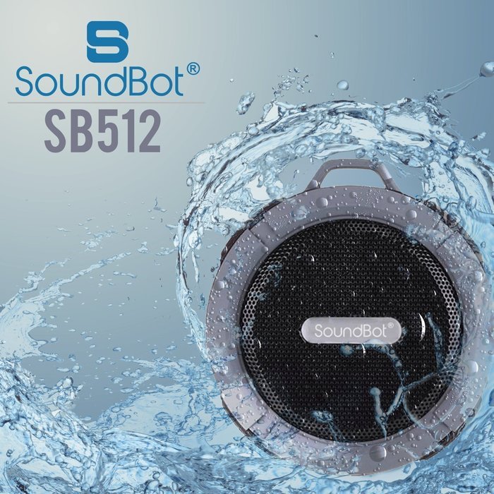 SoundBot SB512 HD Wireless Shower Speaker (Gray) N6
