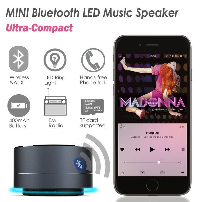 [ Portable Mini Speaker ] Shulan- global Ultra Wireless Bluetooth Stereo Bass Speaker,TF Card Subwoofer, Volume... N14