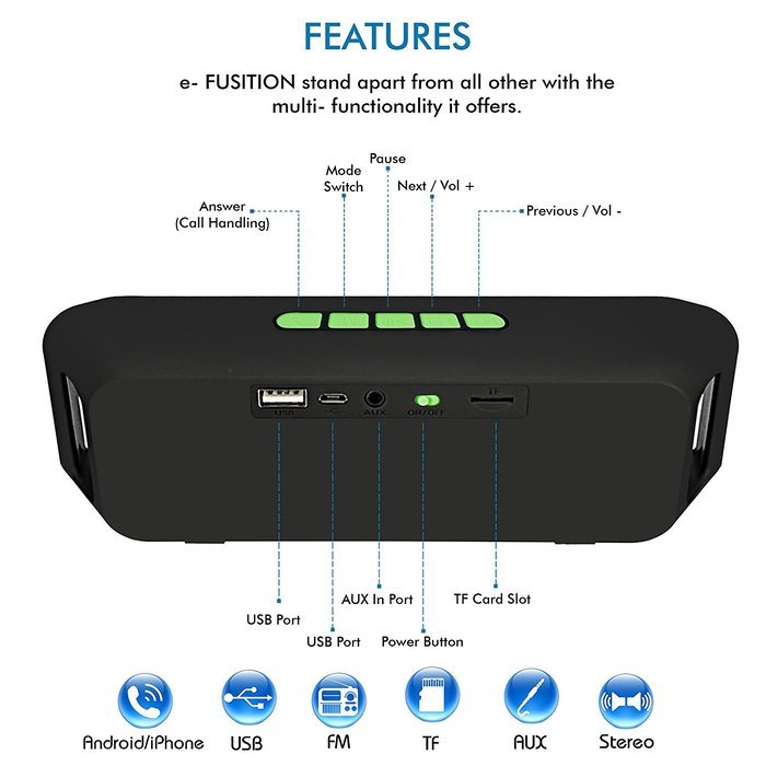 Portable Bluetooth 4.1 Speaker Wireless Stereo FM Radio, High-Def Crystal Sound, Upto 128GB Micro SD Card Support... N7