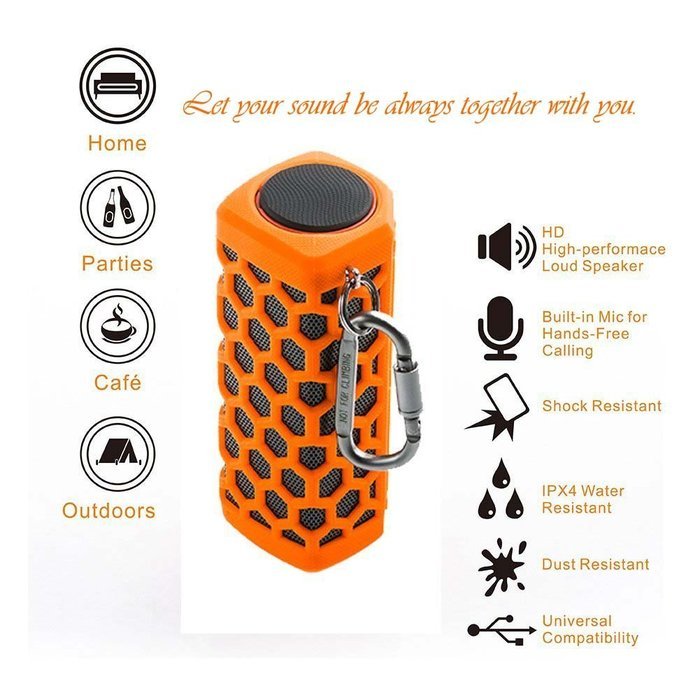 Portable Stereo Bluetooth CSR 4.0 Speakers with Power Bank 7000mAh 2* 5W Polymer Lithium Battery Wireless Waterproof... N10