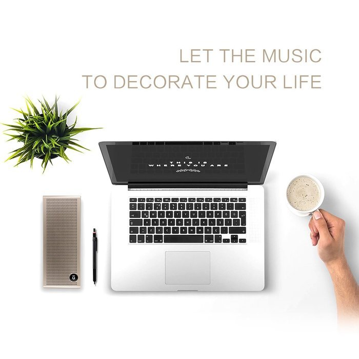 Bluetooth Speaker, SHIDU T6 Hi-Fi Portable Wireless Stereo V 4.2 Speaker with HD Sound and Bass (Gold) N3