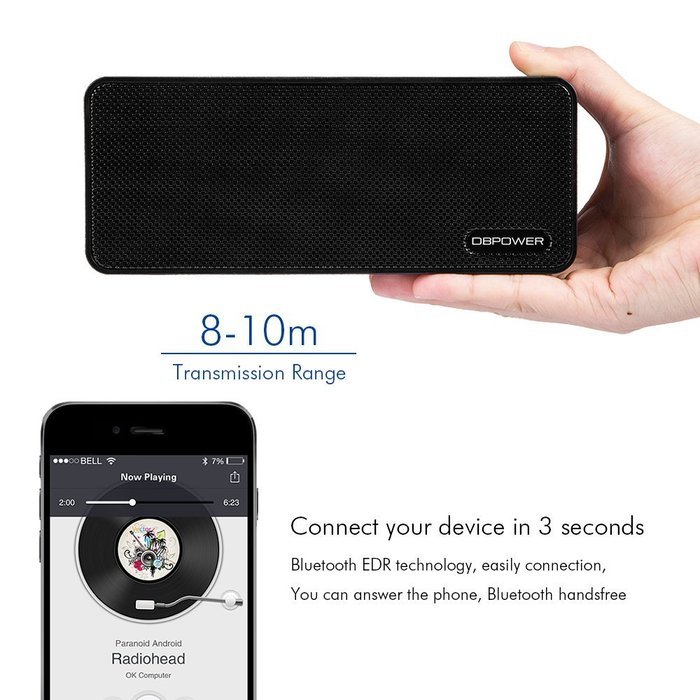 DBPOWER BX-900 10W Portable Wireless Bluetooth Speakers with Built-in Microphone N3