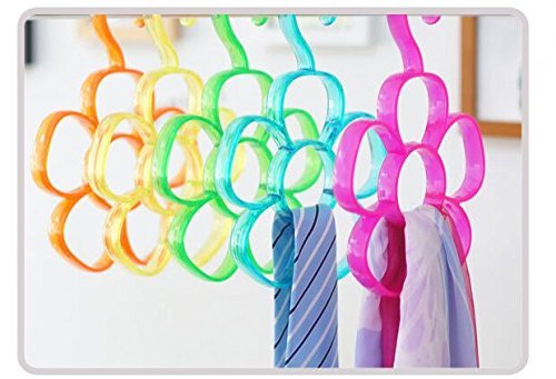 Interbusiness Flower Scarf Holder Organization Towel Hanger, Rose N2