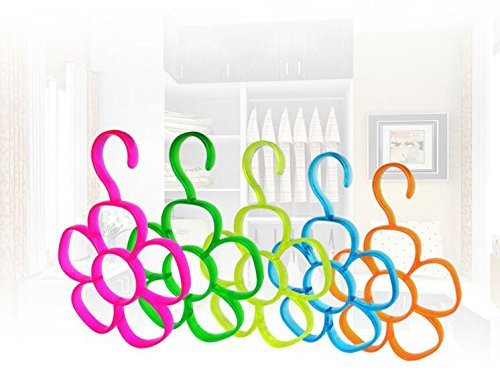 Interbusiness Flower Scarf Holder Organization Towel Hanger, Rose N3