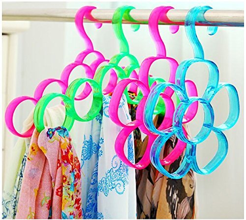 Interbusiness Flower Scarf Holder Organization Towel Hanger, Rose N6