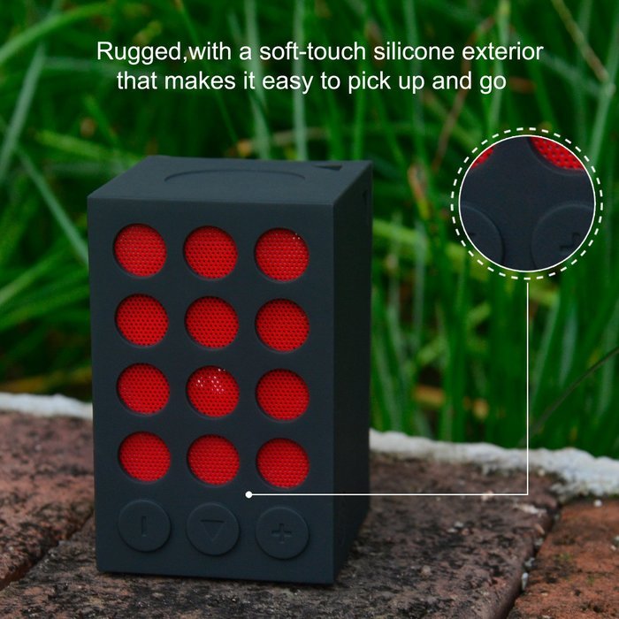 J&L Portable Water-Resistant Bluetooth 3.0 Speaker, IPX5 Mini Shower Speaker, Built-In Mic N2