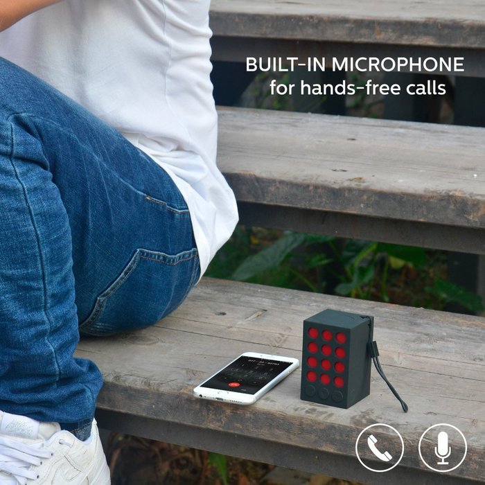 J&L Portable Water-Resistant Bluetooth 3.0 Speaker, IPX5 Mini Shower Speaker, Built-In Mic N5