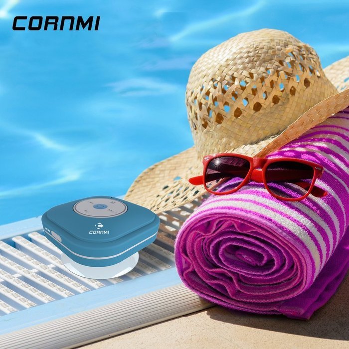 Portable Waterproof Bluetooth Shower Speaker, Wireless Shockproof Stereo Speakerphone, Unlimited Music, FM Radio... N6