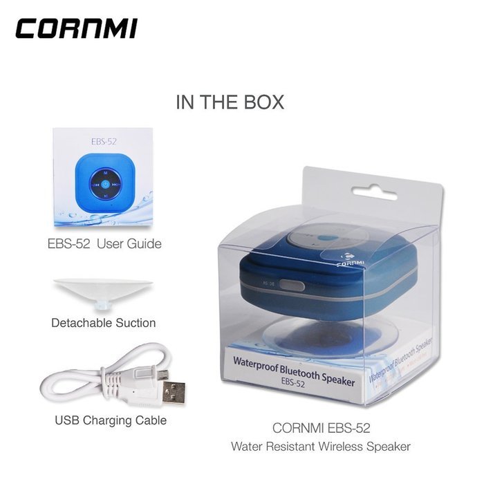 Portable Waterproof Bluetooth Shower Speaker, Wireless Shockproof Stereo Speakerphone, Unlimited Music, FM Radio... N7