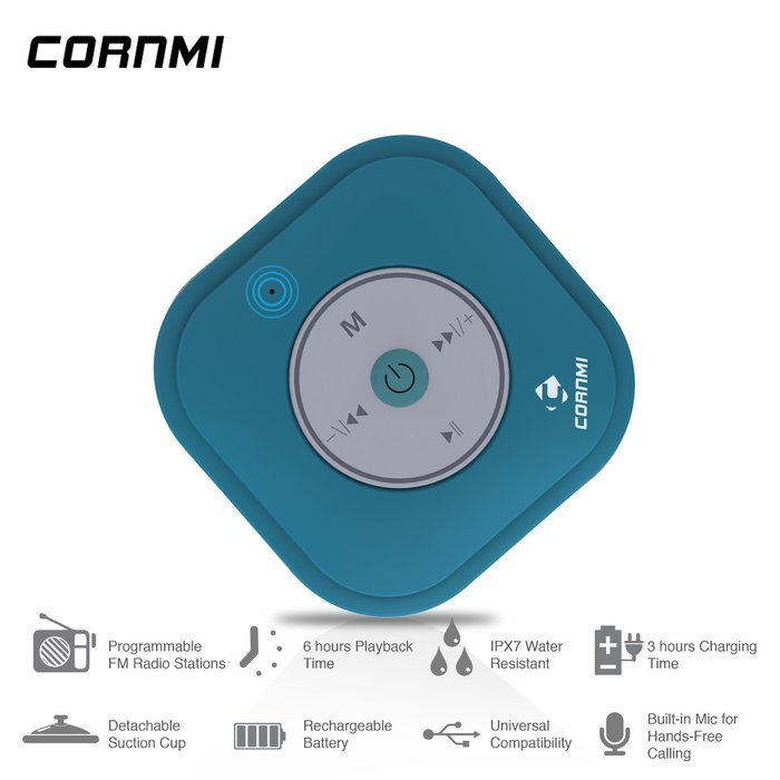 Portable Waterproof Bluetooth Shower Speaker, Wireless Shockproof Stereo Speakerphone, Unlimited Music, FM Radio... N8
