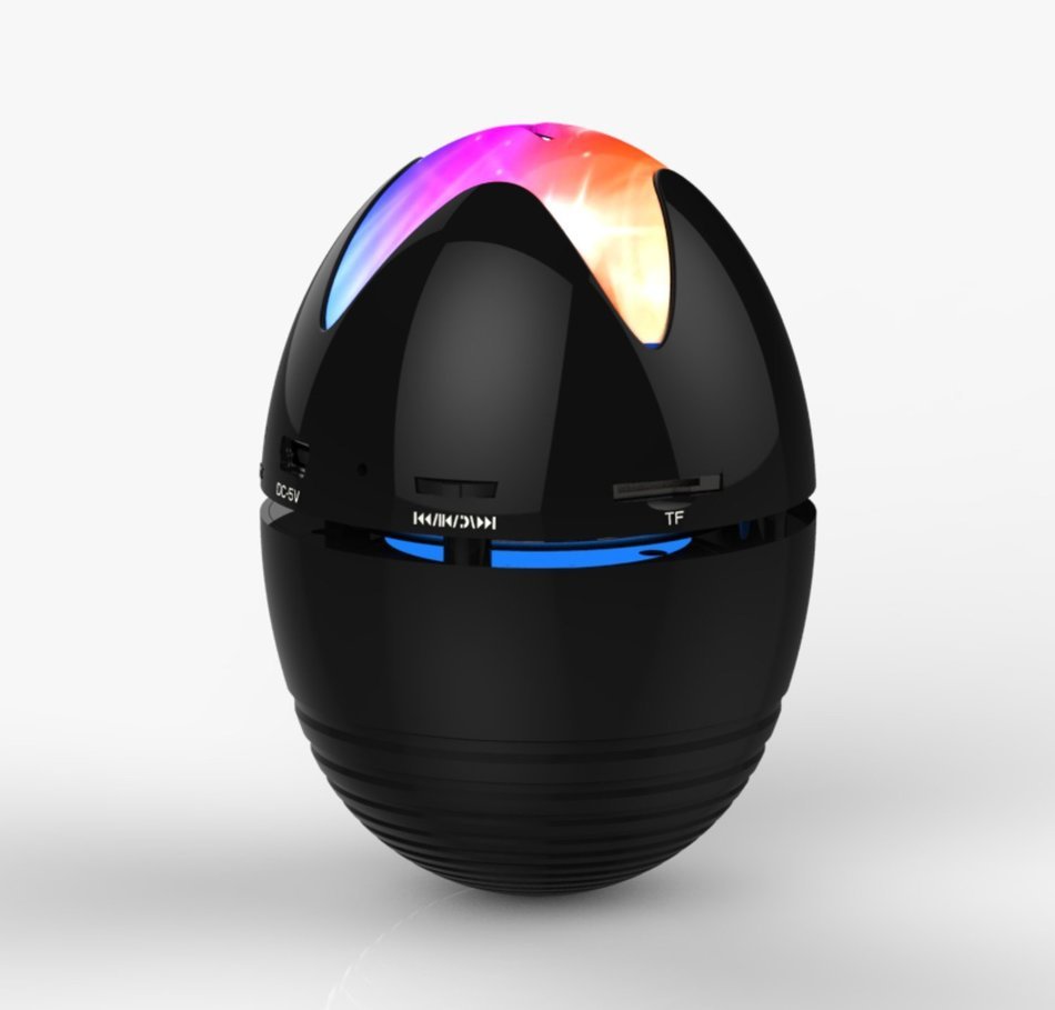 DR 929 Portable Bluetooth Mini Stereo Speaker - Black Egg Shape Rechargeable Led Lights, Hands Free Calling, Radio... N3