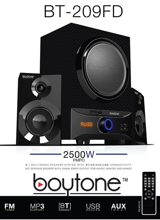 Boytone BT-209FD Wireless Bluetooth Main unit, Powerful Sound & Bass, 30 watt, excellent clear sound & FM radio... N6