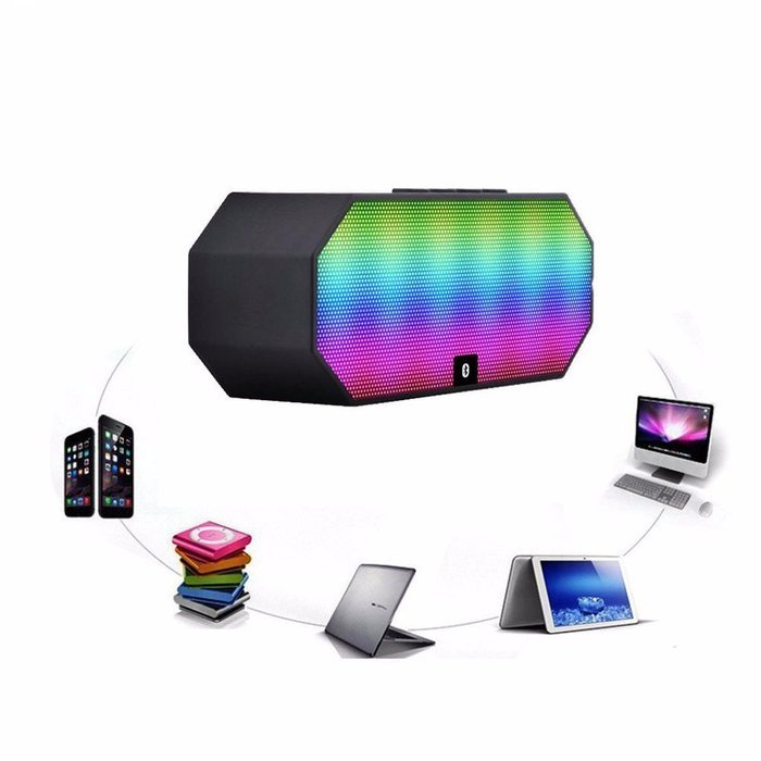 Bluetooth Speaker,ELEGIANT Portable Wireless Stereo Speaker with LED Lights, Build-in Microphone Support Hands-free... N18