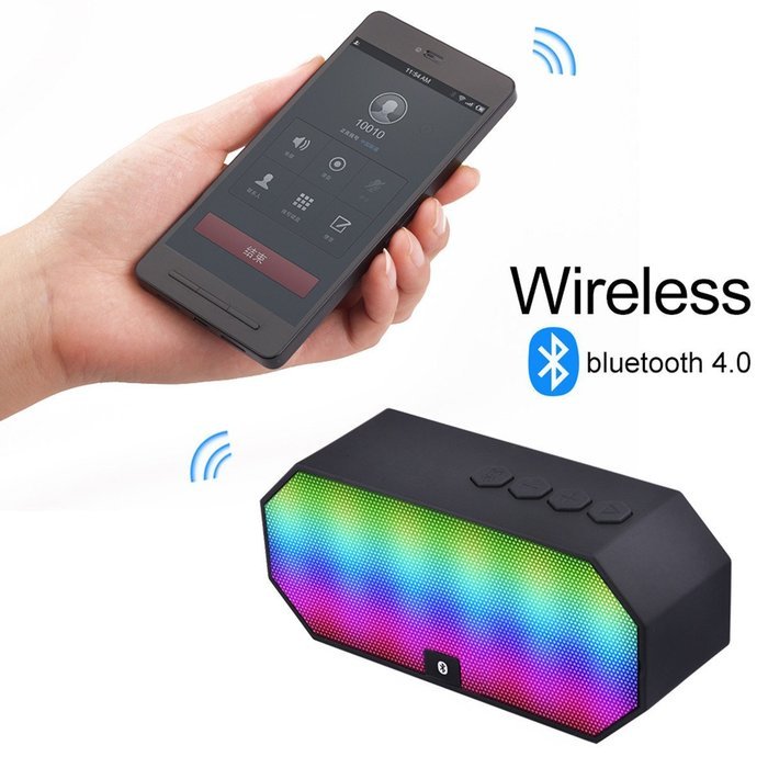 Bluetooth Speaker,ELEGIANT Portable Wireless Stereo Speaker with LED Lights, Build-in Microphone Support Hands-free... N21