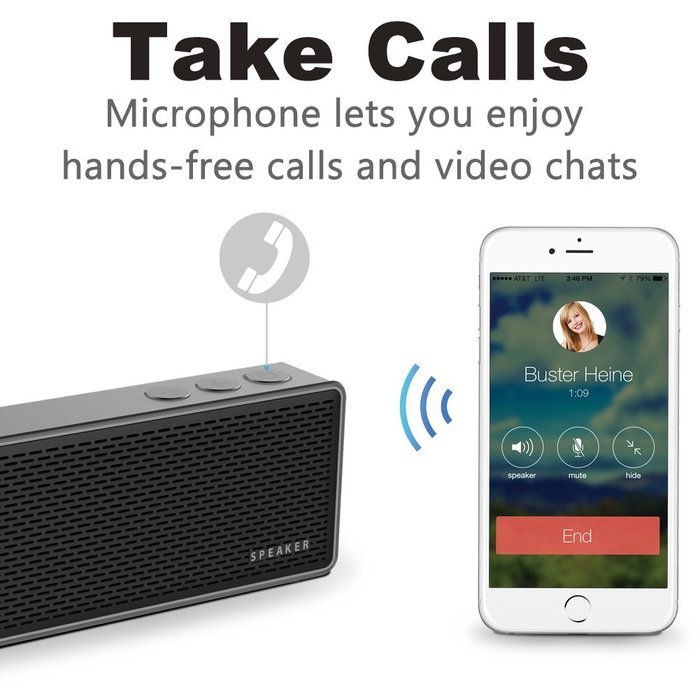 Apie Portable Wireless Bluetooth HI-FI Stereo Speaker Powerful Sound with Enhanced Bass Built-in Microphone Perfect... N3