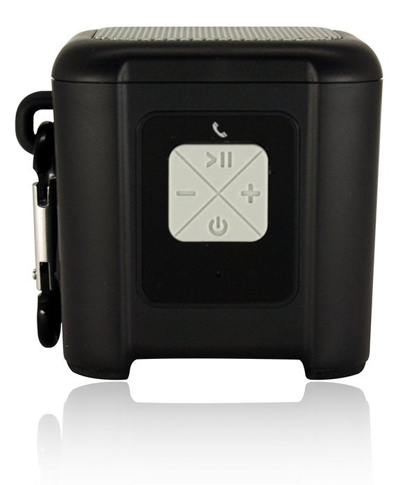Riptide Outdoor Waterproof Bluetooth Speaker with Carabiner Loop (Gray) N4