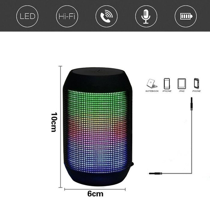 ADZ Portable Multi-Function Bluetooth 4.0 Wireless Super Bass Stereo Speaker, with USB Port and Card Slot, Built-in... N2