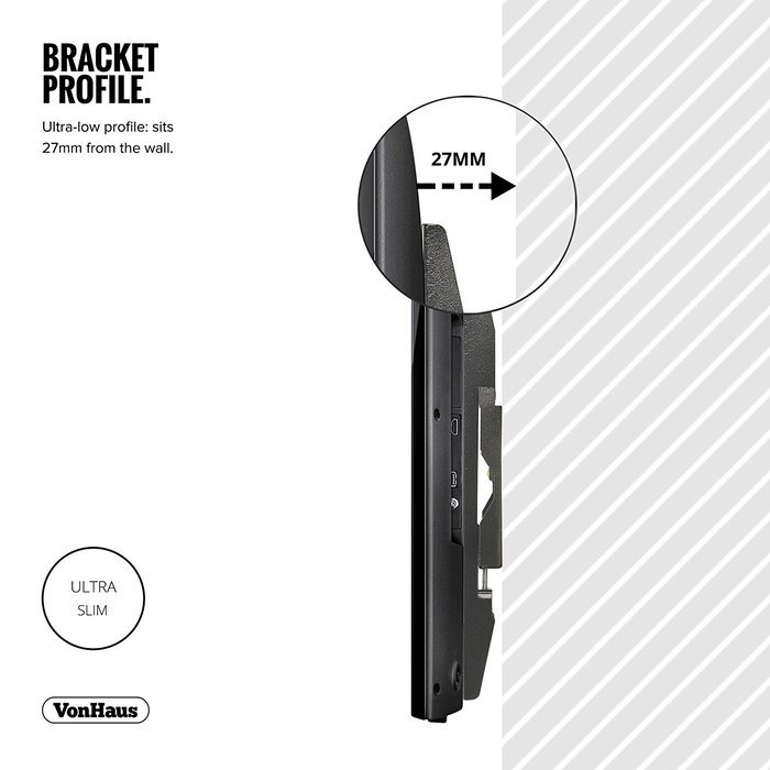 VonHaus Ultra Slim TV Wall Mount for 15-42 inch LCD LED 3D Plasma TVs Super Strong 88lbs Weight Capacity N5