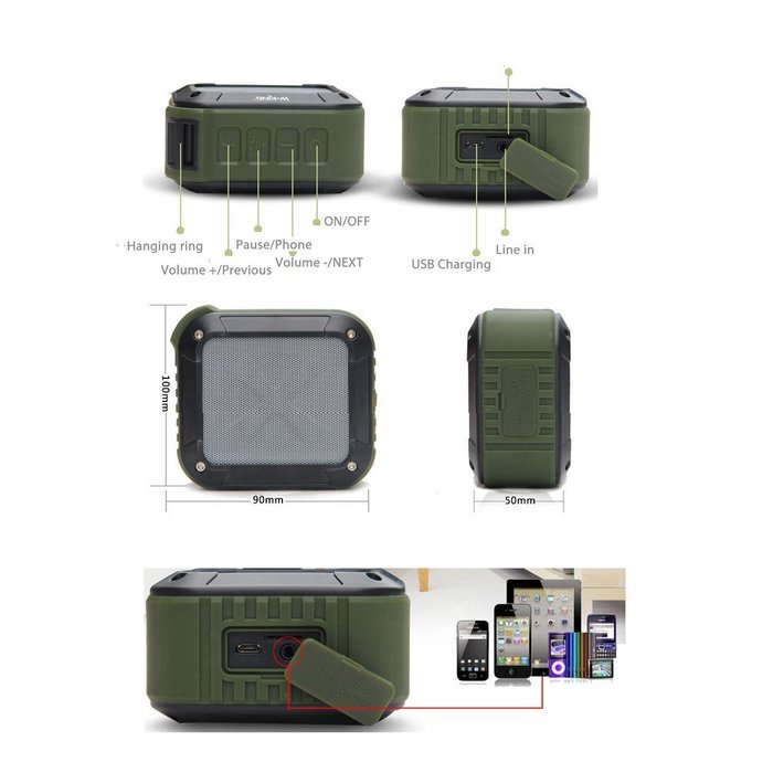 Portable Outdoor and Shower Bluetooth 4.0 Speaker by Good-link, waterproof IPX6 drop-proof and hands free with... N2