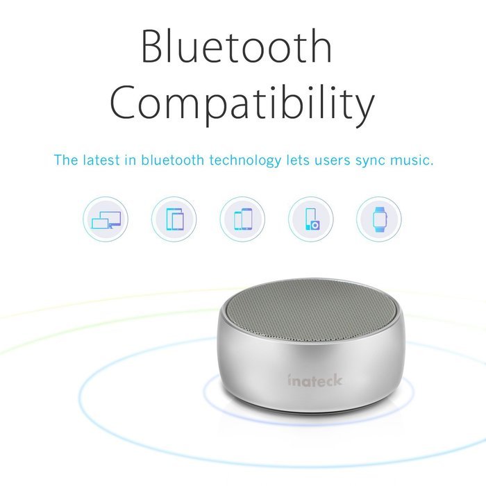 Ultra Portable iPhone Speaker, Inateck Wireless Bluetooth Speaker with Aluminum Body, Enhanced Bass and Superior... N4