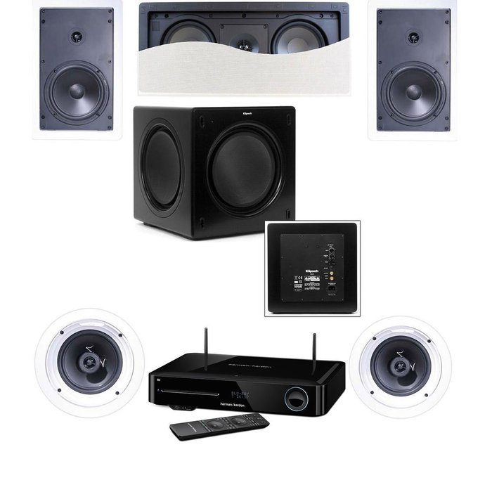 Klipsch R-1650-W In-Wall System #6-HK BDS-580BQ 5.1-3D Blu-ray Disc