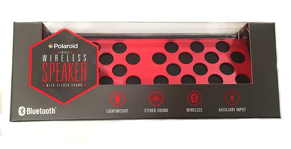 Polaroid Bluetooth Wireless Speaker with Stereo Sound - Red (PBT557) N3