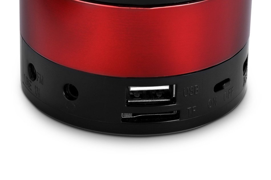 RiiYA Cute Sound Mini Portable 3W 450mAh Bluetooth Speaker with Mic, FM Function & Micro SD Card Support - Red N5
