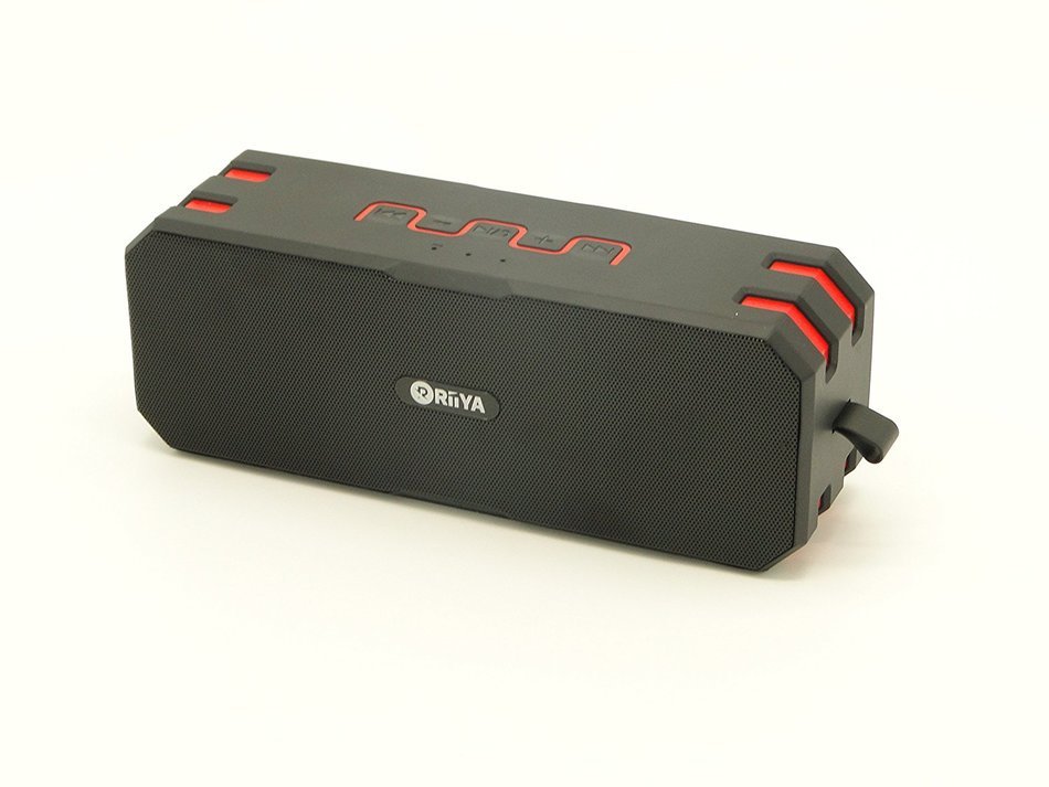RiiYA Strong Life Wireless Portable Sport Waterproof Bluetooth Speaker with IP67 & Microphone - Black/Red N3