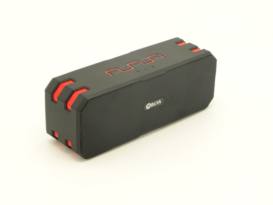 RiiYA Strong Life Wireless Portable Sport Waterproof Bluetooth Speaker with IP67 & Microphone - Black/Red N4