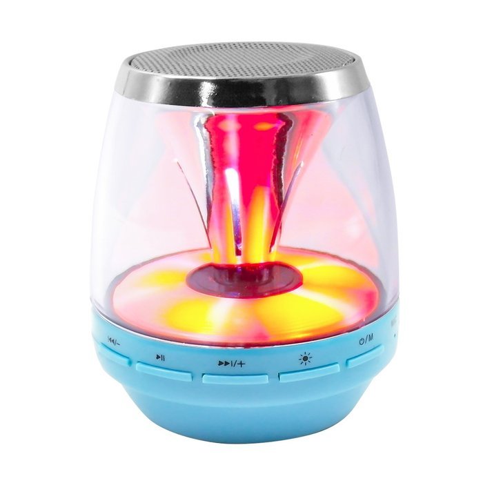 HyperPS - M-30 White - Bluetooth Mini Speaker with LED Night Light - Supporting Micro SD Card slots & Microphone... N7