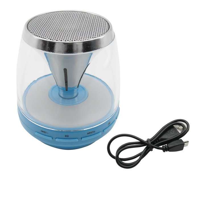 HyperPS - M-30 White - Bluetooth Mini Speaker with LED Night Light - Supporting Micro SD Card slots & Microphone... N8
