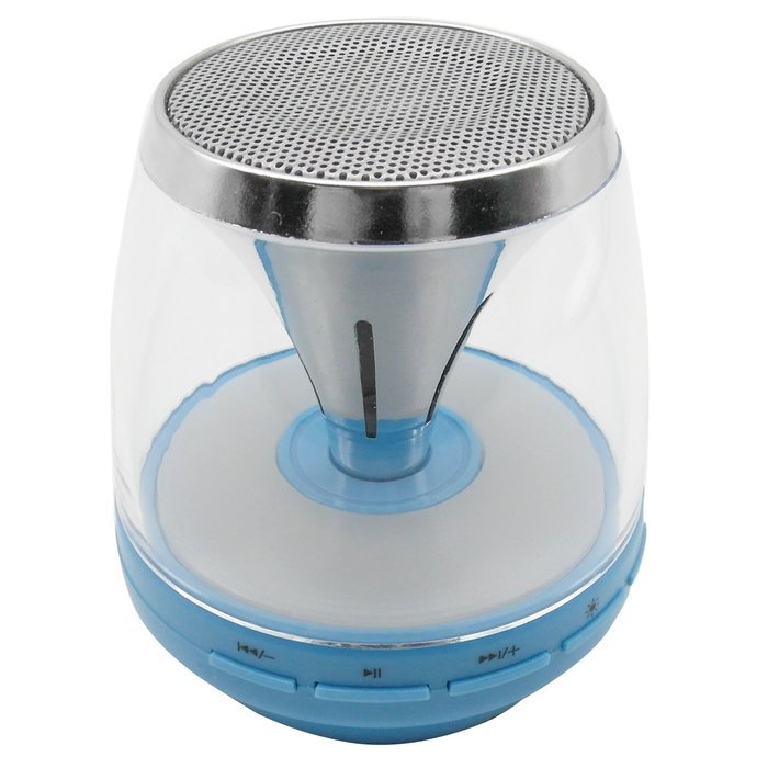 HyperPS - M-30 White - Bluetooth Mini Speaker with LED Night Light - Supporting Micro SD Card slots & Microphone... N10