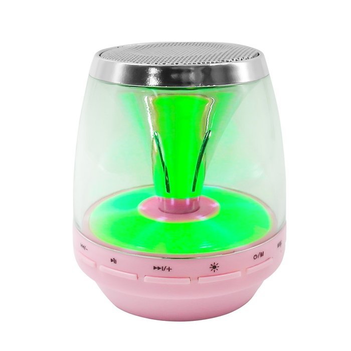 HyperPS - M-30 White - Bluetooth Mini Speaker with LED Night Light - Supporting Micro SD Card slots & Microphone... N14