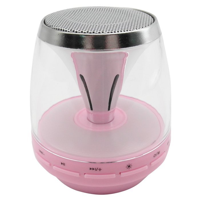 HyperPS - M-30 White - Bluetooth Mini Speaker with LED Night Light - Supporting Micro SD Card slots & Microphone... N17
