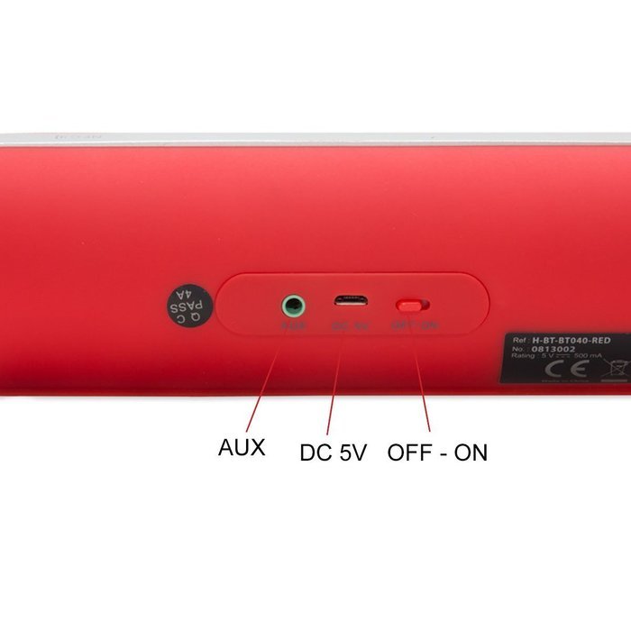 Syba Durable Portable Bluetooth Speaker w/ Auto Pairing- Red - SY-SPK23055 N50