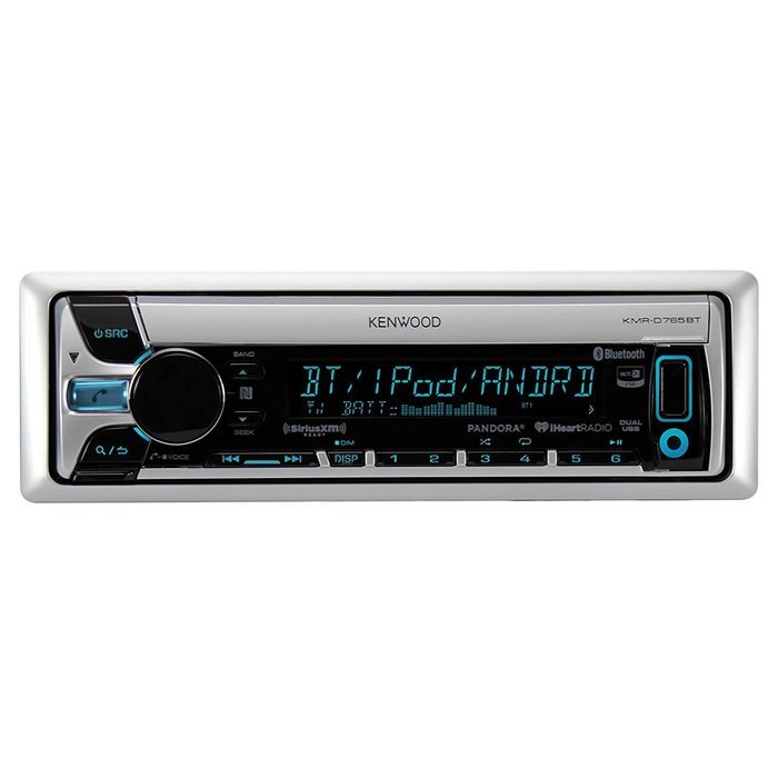 Kenwood KMR-D765BT Bluetooth CD MP3 USB AUX AM/FM Radio Marine Boat Stereo 6 X 6.5 Dual Cone Marine Speakers 4... N2