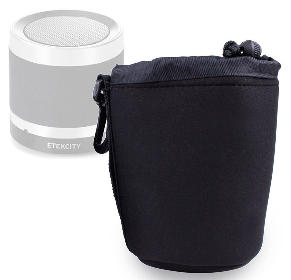 DURAGADGET Jet Black Super-Soft Nylon Pouch in Size Medium for Etekcity RoverBeats T3 Ultra Portable Wireless...