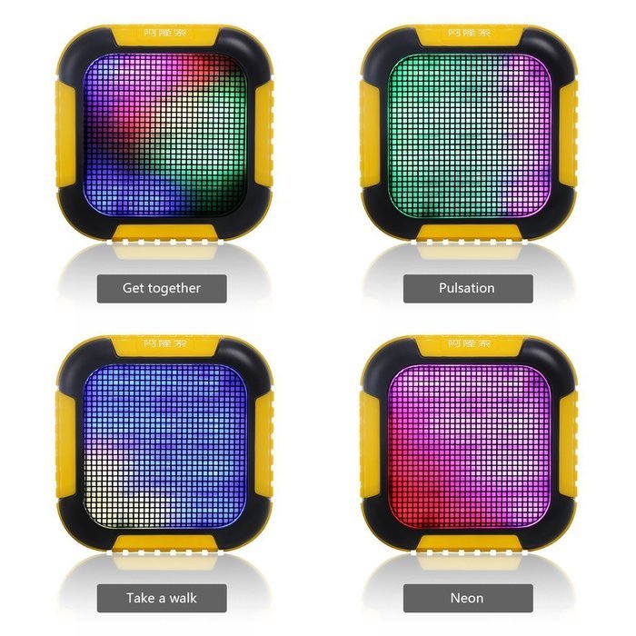 Beyondteck Fire-fly Colorful LED Lights Pulse Wireless Portable Rechargeable Bluetooth Speaker with Carabiner N2