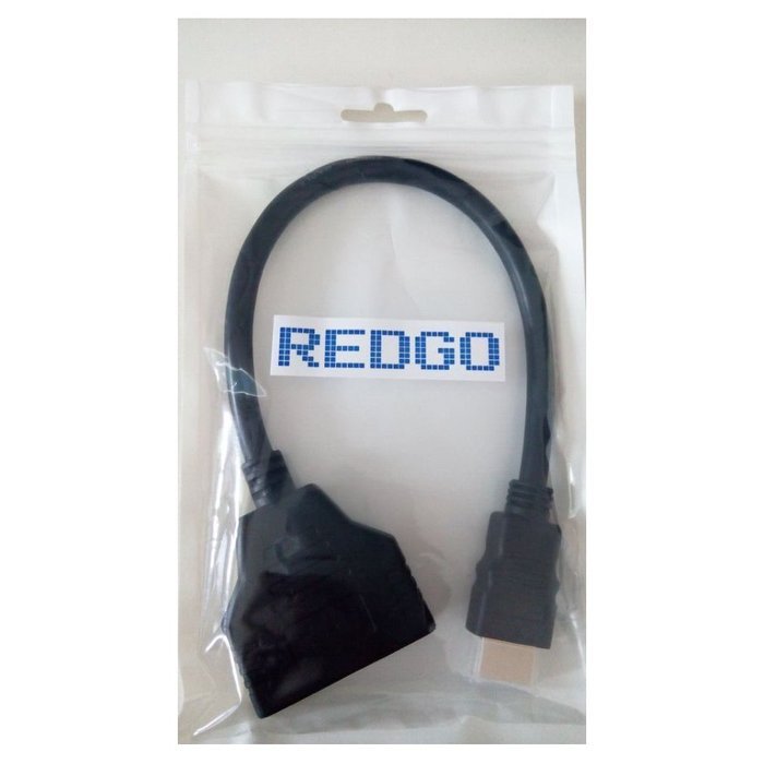 REDGO 1080P HDMI Male to 2 HDMI Female 1 in 2 out Splitter Black Cable Adapter Converter N2