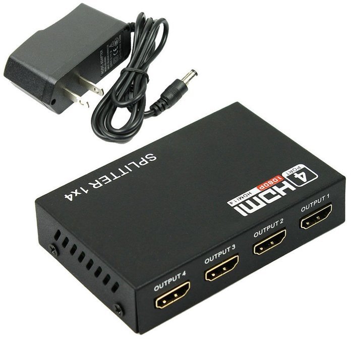 REDGO 1080P HDMI Male to 2 HDMI Female 1 in 2 out Splitter Black Cable Adapter Converter N9