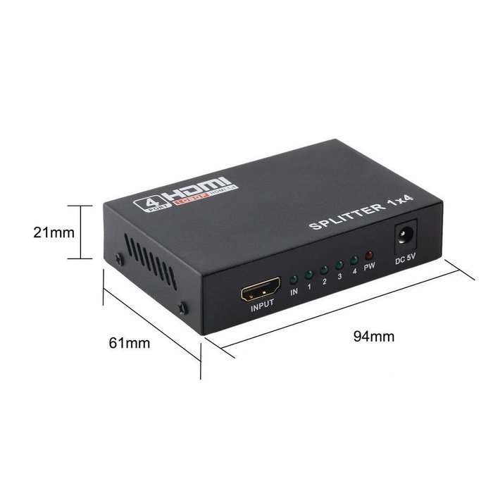 REDGO 1080P HDMI Male to 2 HDMI Female 1 in 2 out Splitter Black Cable Adapter Converter N13